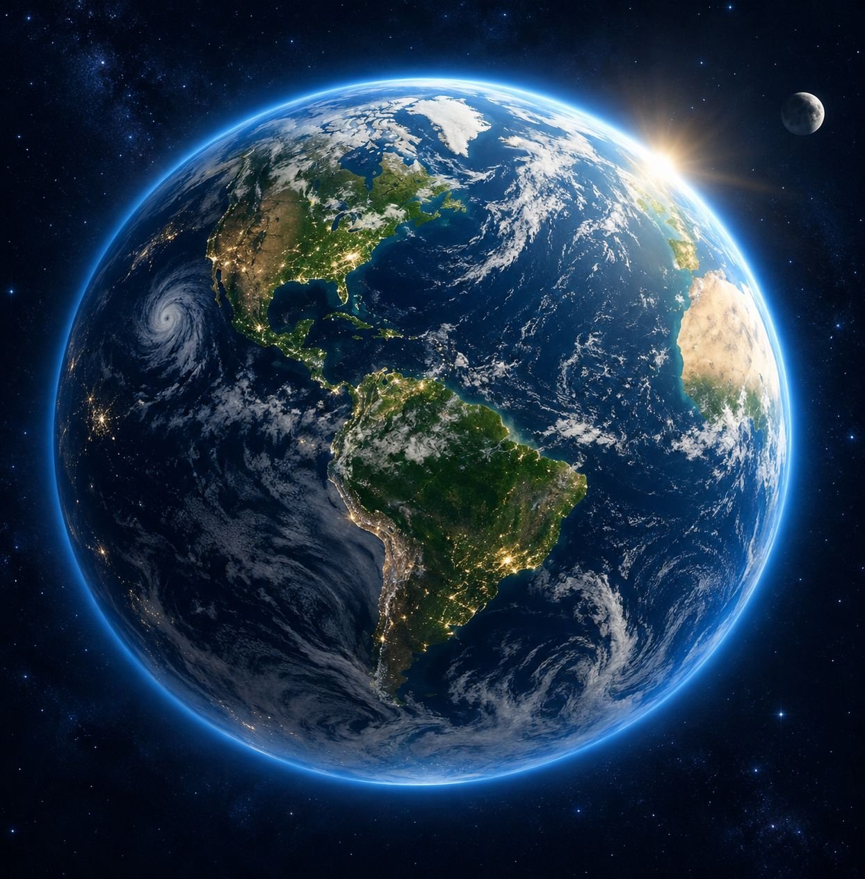 Earth viewed from space representing Earth as a living body